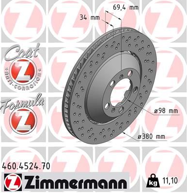 ZIMMERMANN 460.4524.70 Brake Disc
