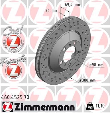 Brake Disc ZIMMERMANN 460.4525.70