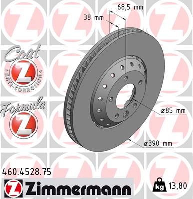 Brake Disc ZIMMERMANN 460.4528.75