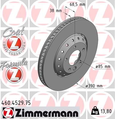 Brake Disc ZIMMERMANN 460.4529.75