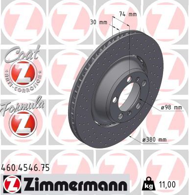 Brake Disc ZIMMERMANN 460.4546.75