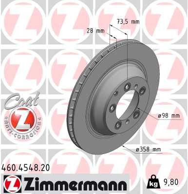 ZIMMERMANN 460.4548.20 Brake Disc