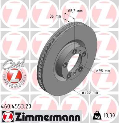 Brake Disc ZIMMERMANN 460.4553.20