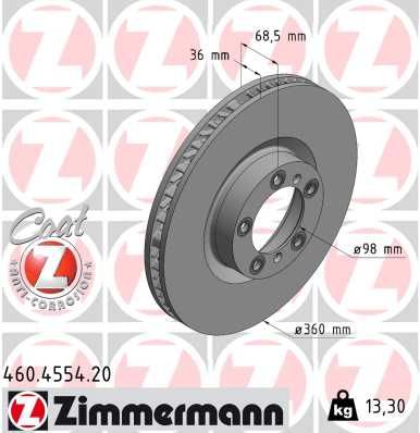 Brake Disc ZIMMERMANN 460.4554.20