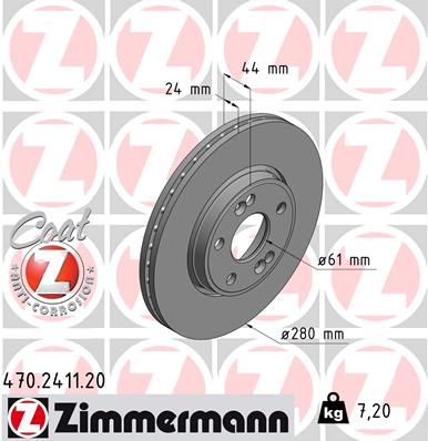 Brake Disc ZIMMERMANN 470.2411.20