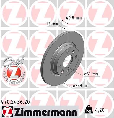 ZIMMERMANN 470.2436.20 Brake Disc