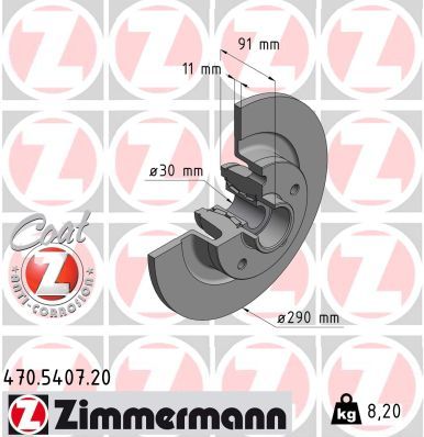 ZIMMERMANN 470.5407.20 Brake Disc