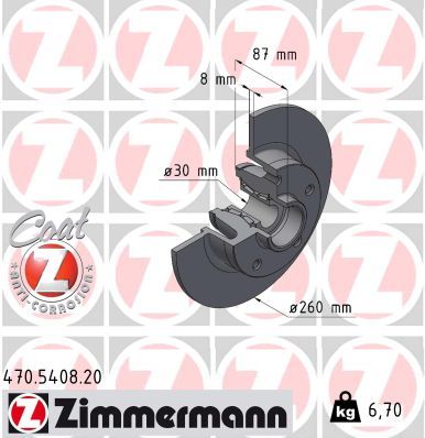 ZIMMERMANN 470.5408.20 Brake Disc