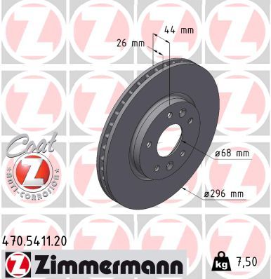 Brake Disc ZIMMERMANN 470.5411.20