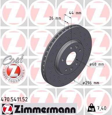 Brake Disc ZIMMERMANN 470.5411.52