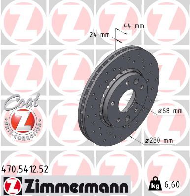Brake Disc ZIMMERMANN 470.5412.52