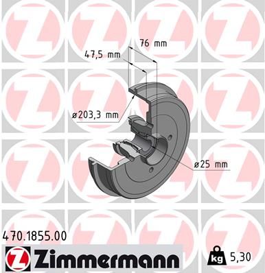ZIMMERMANN 470.1855.00 Brake Drum