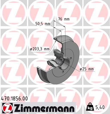 ZIMMERMANN 470.1856.00 Brake Drum