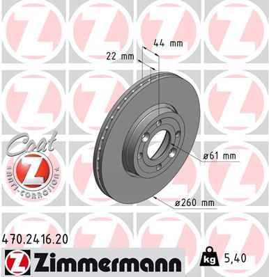 ZIMMERMANN 470.2416.20 Brake Disc