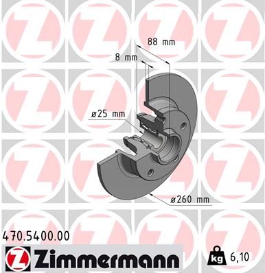 ZIMMERMANN 470.5400.00 Brake Disc