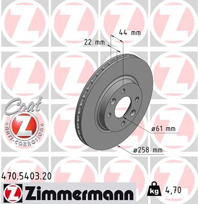 Brake Disc ZIMMERMANN 470.5403.20