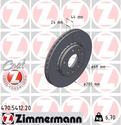 Brake Disc ZIMMERMANN 470.5412.20