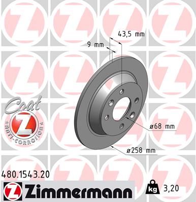 ZIMMERMANN 480.1543.20 Brake Disc