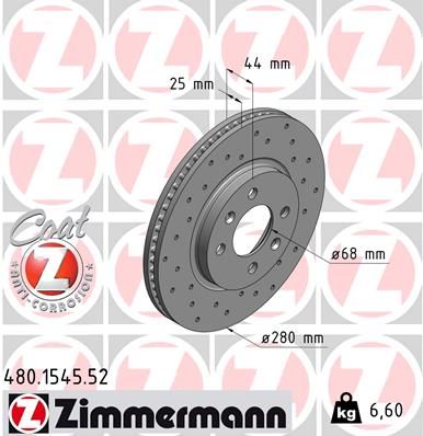 ZIMMERMANN 480.1545.52 Brake Disc