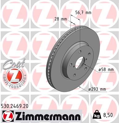 Brake Disc ZIMMERMANN 530.2469.20