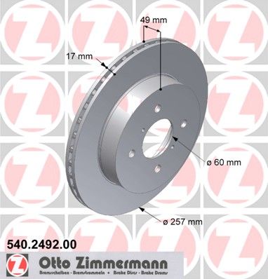 Brake Disc ZIMMERMANN 540.2492.00