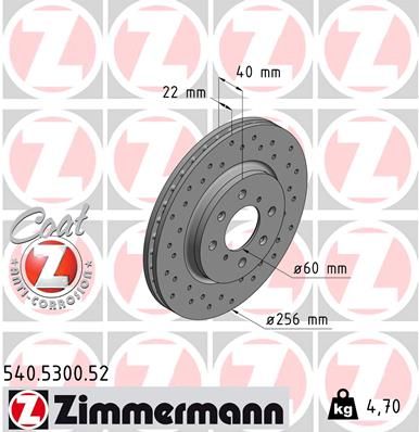 ZIMMERMANN 540.5300.52 Brake Disc