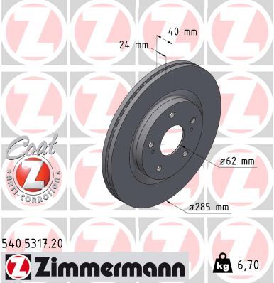 Brake Disc ZIMMERMANN 540.5317.20