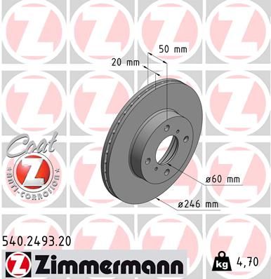 ZIMMERMANN 540.2493.20 Brake Disc