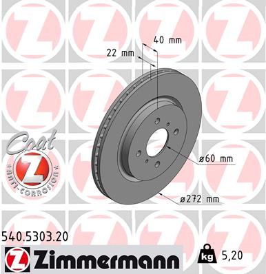Brake Disc ZIMMERMANN 540.5303.20