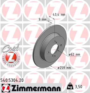 ZIMMERMANN 540.5304.20 Brake Disc