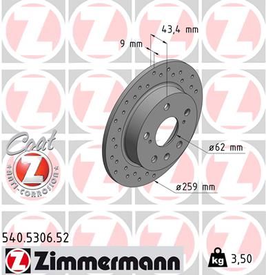 ZIMMERMANN 540.5306.52 Brake Disc