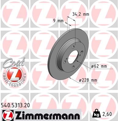 Brake Disc ZIMMERMANN 540.5313.20