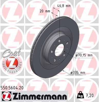 Brake Disc ZIMMERMANN 550.5604.20