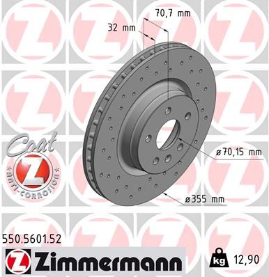Brake Disc ZIMMERMANN 550.5601.52