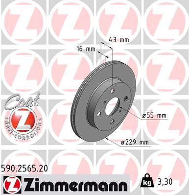 ZIMMERMANN 590.2565.20 Brake Disc