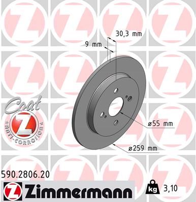 Brake Disc ZIMMERMANN 590.2806.20