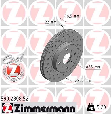 ZIMMERMANN 590.2808.52 Brake Disc
