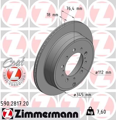 ZIMMERMANN 590.2817.20 Brake Disc