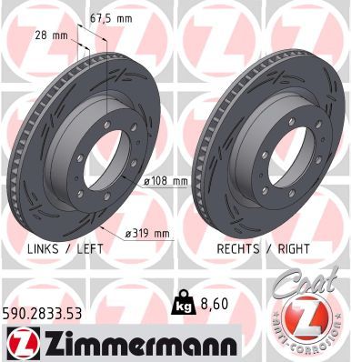 Brake Disc ZIMMERMANN 590.2833.53