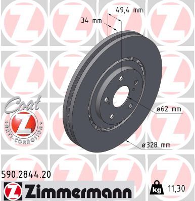ZIMMERMANN 590.2844.20 Brake Disc