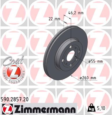 ZIMMERMANN 590.2857.20 Brake Disc
