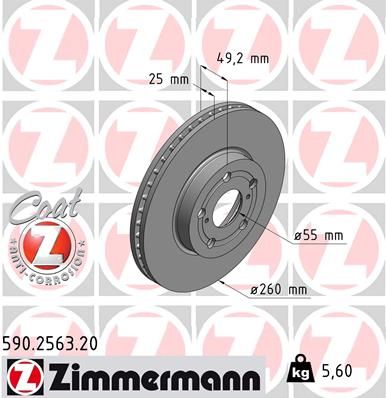 ZIMMERMANN 590.2563.20 Brake Disc