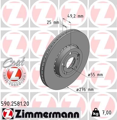 Brake Disc ZIMMERMANN 590.2581.20