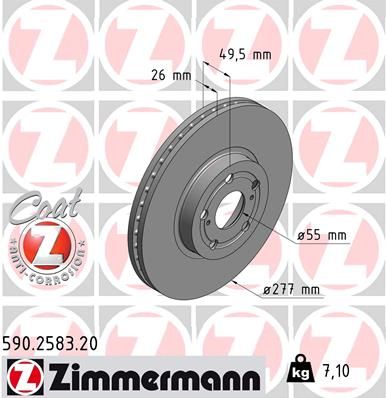Brake Disc ZIMMERMANN 590.2583.20