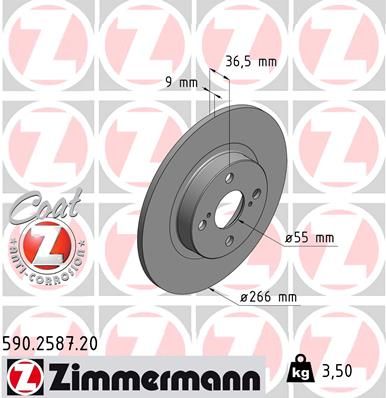 ZIMMERMANN 590.2587.20 Brake Disc