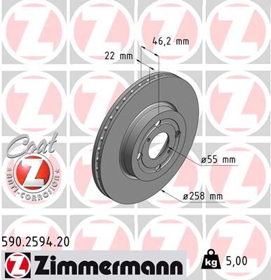 ZIMMERMANN 590.2594.20 Brake Disc