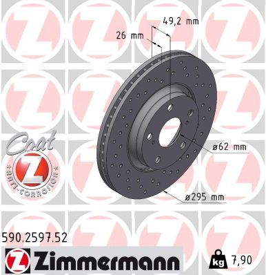 Brake Disc ZIMMERMANN 590.2597.52