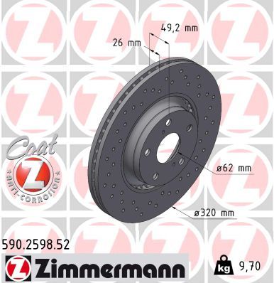 ZIMMERMANN 590.2598.52 Brake Disc