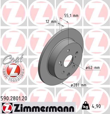 Brake Disc ZIMMERMANN 590.2801.20