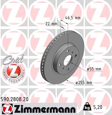 ZIMMERMANN 590.2808.20 Brake Disc